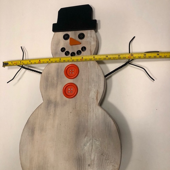Snowman Christmas decor, farmhouse, hand crafted, reclaim materials, rustic - Picture 5 of 8